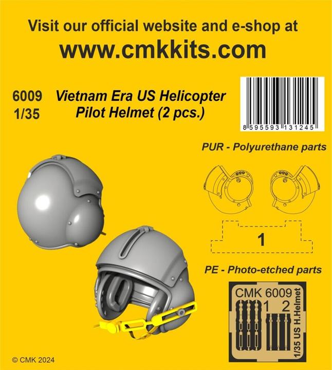 Actual product image CMK Vietnam Era US Helicopter Pilot Helmet (2 pcs.) 1/35