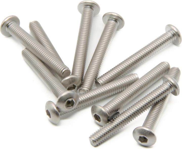 Purecrea 10 Stück M4x30mm Linsenflachkopfschrauben Set rostfrei