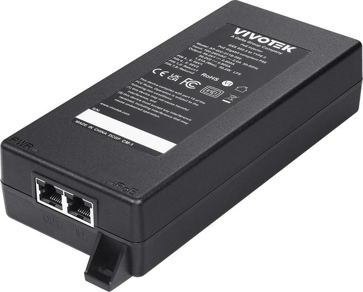 Vivotek AP-GIC-011B-090 Indoor Gigabit UPoE Injector, 90W (802.3af (PoE), 802.3bt (PoE++), 802.3at (PoE+), 90 W)