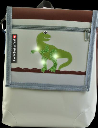 Cwirbelwind Kindergartenrucksack Dino Rex Pastell Glitzer
