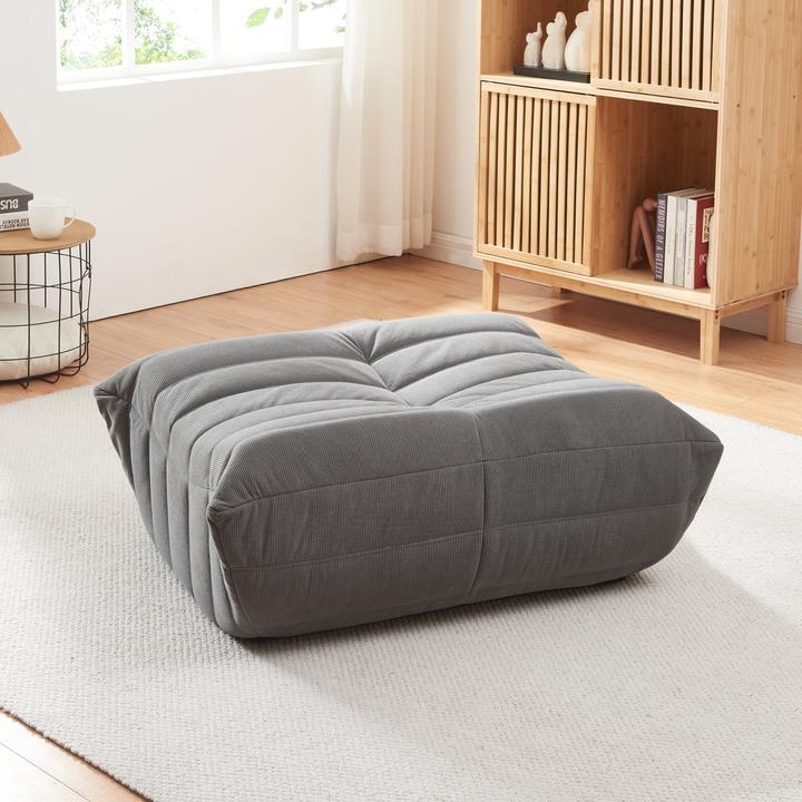 Actual product image En.Casa Fusshocker Kodsø 35x80x65 cm Cord Grau