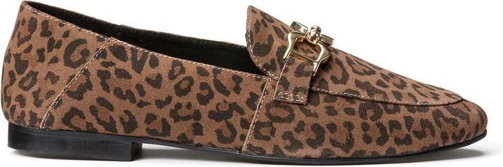 Actual product image La Redoute Collections Leather loafer with leo print (38)