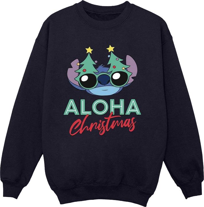Disney Lilo And Stitch Christmas Tree Shades Sweatshirt (L)
