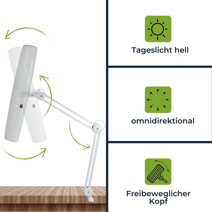 Produktbild Velleman SCHREIBTISCHLAMPE - 3 x 14 W - WEI?