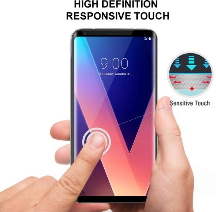 Actual product image Screenguard LG V30 Full Screen Protective Glass Film 2.5D 9H (1 Piece, LG V30)