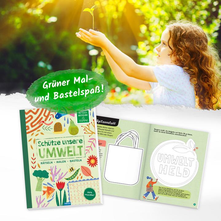 Produktbild Beschäftigungsbuch Schütze unsere Umwelt Rätseln Malen Basteln Natur