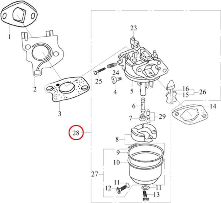 Produktbild Wiltec Benzinmotor 6,5 PS Ersatzteil Vergaser Benzin Motor (Kettensäge)