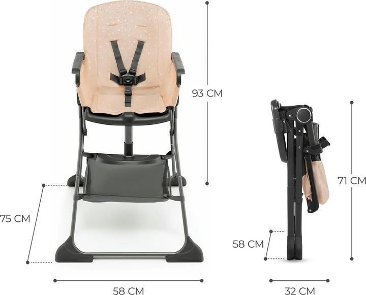 Actual product image KinderKraft Foldee high chair pink (Highchair)