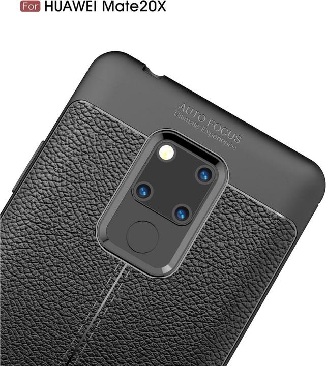 Actual product image Screenguard Huawei Mate 20 X Case Leather Design TPU Cover (Mate 20 X)