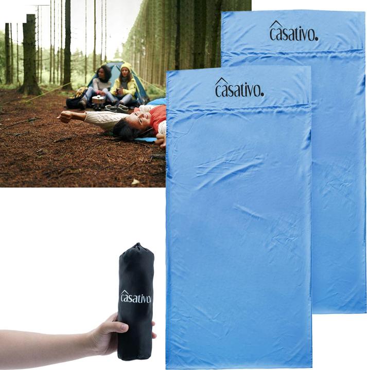 Image du produit Casativo Lot de 2 sacs de couchage de refuge ultralégers en microfibre respirante (210 cm)