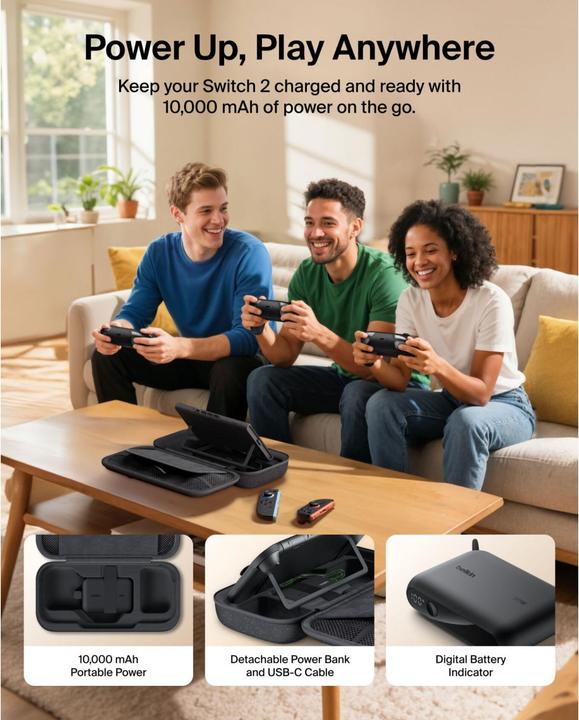 Produktbild Belkin Charging Case inkl.Powerb 10.000mAh Switch 2 ENA001hqCH-V2 (10000 mAh, 20 W)