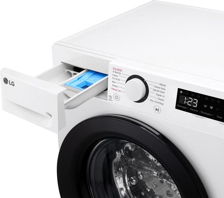 Image du produit LG F4R3011NSWB Lave-linge 11kg AI DD, Classe A-10%, 1400 tr/min, Lavage vapeur (11 kg, Gauche)