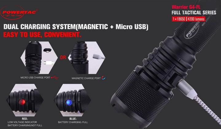 Image du produit Powertac Lampe de poche LED Warrior G4 (15.20 cm, 4200 lm)