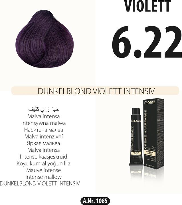 Produktbild FemMas 6.22) Haarfarbe Dunkelblond Violett Intensiv 100ml