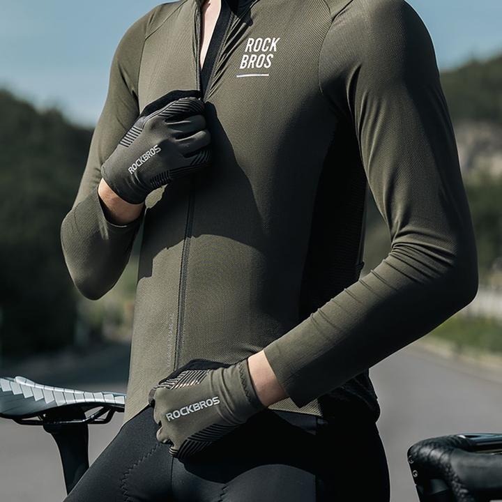 Actual product image Rockbros cycling gloves spring/summer/autumn, full, size: XL - black (XL)