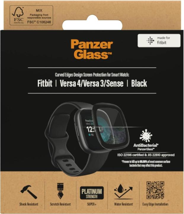 Actual product image PanzerGlass Screen protector Fitbit Versa 3/4 and Sense