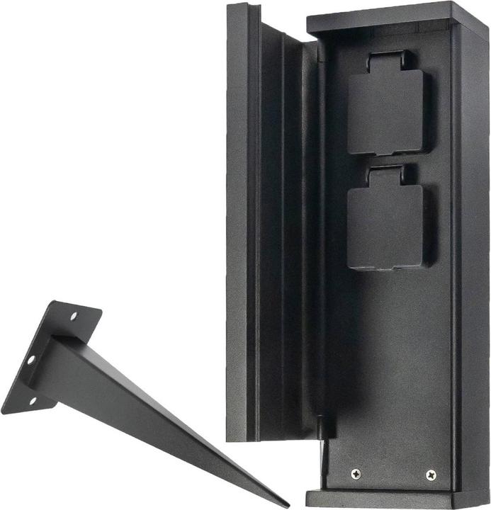 Actual product image Grafner Socket Pillar Black with 2 Outdoor Sockets Stainless Steel Garden Socket Energy Pillar