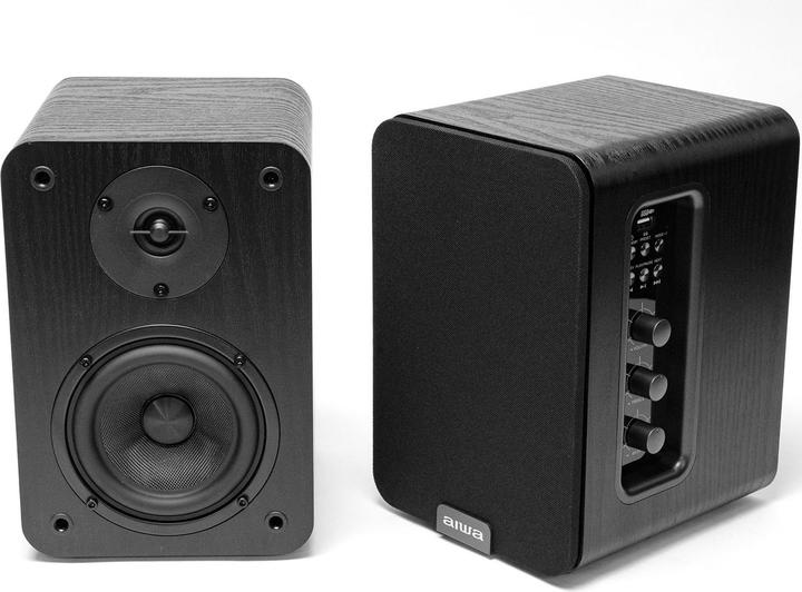 Aiwa ASP-A200 Aktivlautsprecher-Paar, schwarz (1 Paar, 25 W)