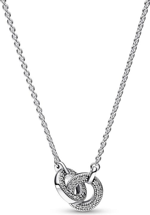 Pandora Signature Intertwined Pavé Pendant Necklace (Sterling silver 925, 45 cm)