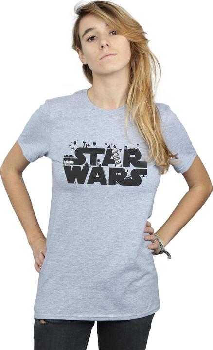Immagine prodotto Star Wars Minimalist Logo Maglietta Ampia Donna (XL)