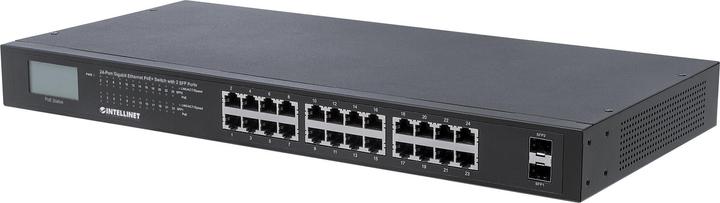 Image du produit Intellinet Commutateur Gigabit Ethernet PoE+ avec 2 ports SFP et écran LCD (24 Ports)