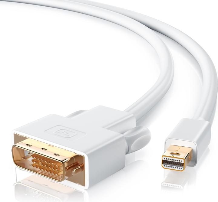 Produktbild CSL Mini DisplayPort zu DVI Video-Kabel, miniDP Monitor Adapter Kabel, für Apple, PC's & Notebooks (5 m, DisplayPort, DVI)