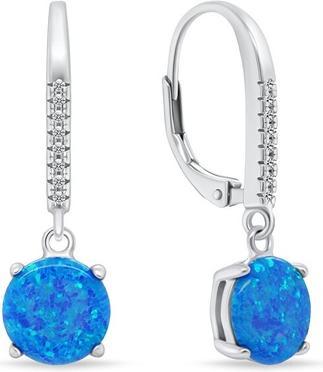 Brilio Silver - Beautiful silver earrings with blue opals EA1166WB