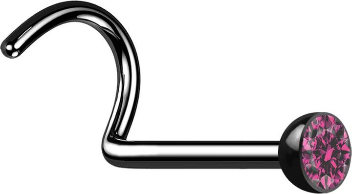 Star Piercing Ring silber Schädel mir roten Kristallaugen (ohne Messing, Chirurgenstahl 316L)