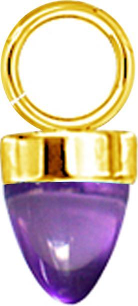 Star Piercing Anhänger vergoldet ein Kegel Glas violett (ohne Messing, Chirurgenstahl 316L)