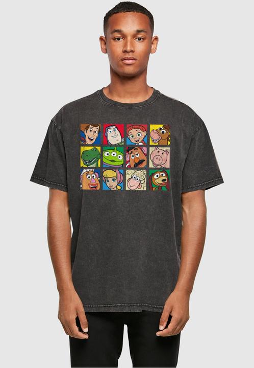 Actual product image Absolute Cult Toy Story - Character Squares Acid Washed Oversize Tee - 115009 (XL)
