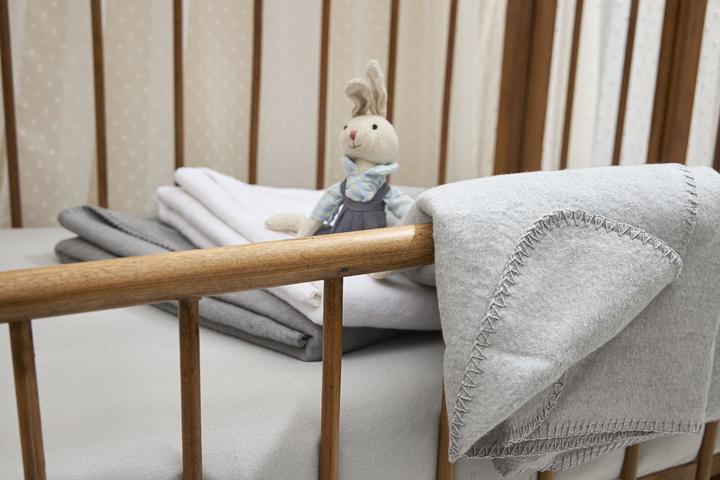 Actual product image Meyco Baby blanket large woven plain - grey - 100x150cm