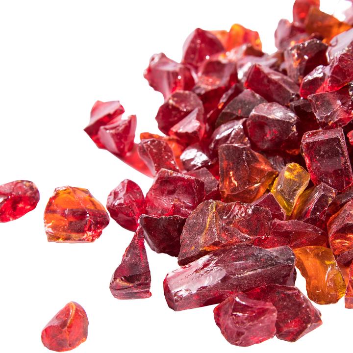 Produktbild Teamson Lavasteine 4kg Rot  Feuerfestes Glas für sichere Gas-Feuerstellen im Garten