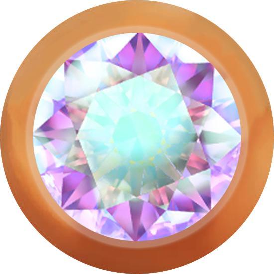 Immagine prodotto Star Piercing Micro Kugel rosegold mit Kristall multicolor (Acciaio chirurgico 316L)