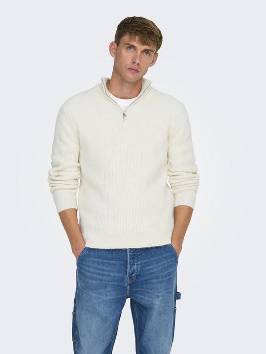 Produktbild Only & Sons Onstegan Reg 5 Wool Half Zip Knit Bf (XXL)