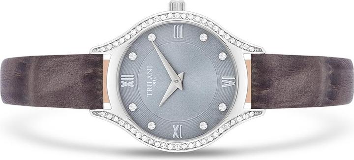 Immagine prodotto Trilani Orologio da donna al quarzo in vera pelle grigio - 30496 (Orologio da polso analogico, 26 mm)