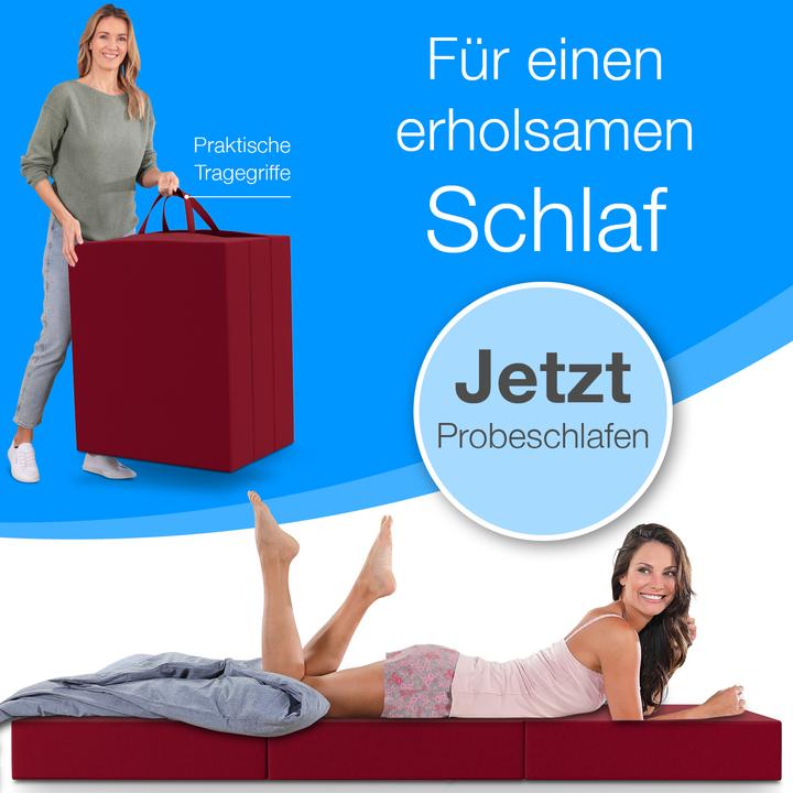 Actual product image Bestschlaf Klappmatratze, 3-teilige Faltmatratze, Reisebett, Gästematratze (75 x 195 cm, Foam core)
