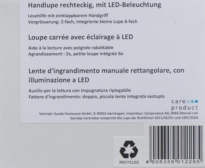 Produktbild Sundo Handlupe mit LED-Beleuchtung rechteckig