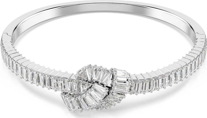 Immagine prodotto Swarovski Matrix Armreif Baguette Schliff Knoten Weiss Rhodiniert (16.50 cm, Metallo Swarovski)