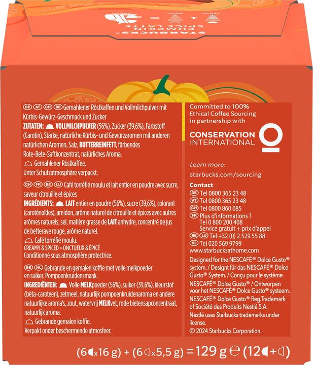 Image du produit Starbucks Pumpkin Spice Latte par Nescafé Dolce Gusto (6 x Port.)