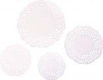 Image du produit Rayher Set de papier dentelle: rond, blanc, 60 pièces