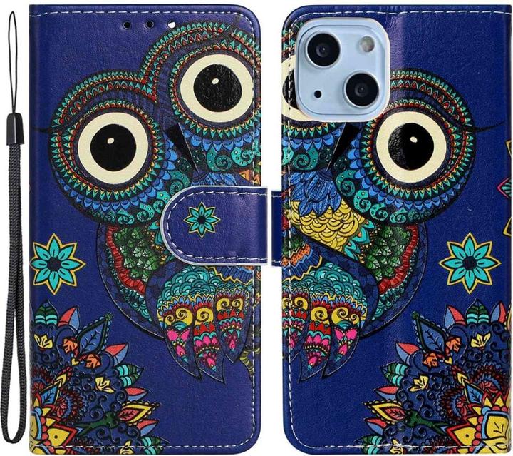 Actual product image Ueli Express iPhone 14 book case case with card holder owl (Apple iPhone 14)
