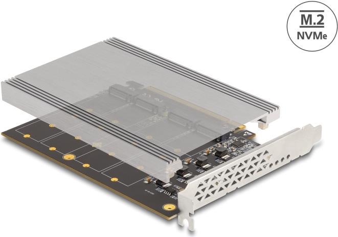 Produktbild Delock PCIe x16 Karte zu 4x intern NVMe M.2 Key M