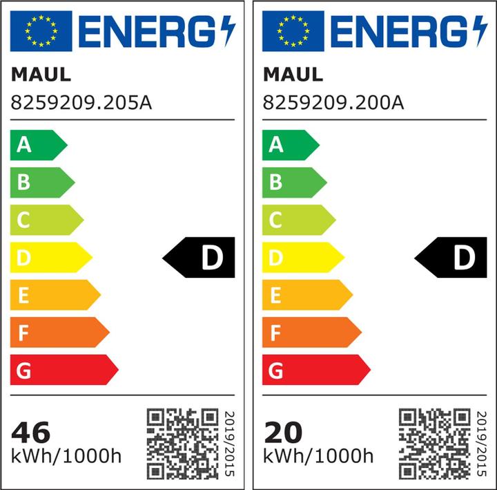 Energy Label Maul LED table top L. MAULsirius motion/light sensor col. var. (7087 lm)