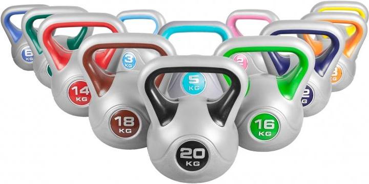 Actual product image Gorilla Sports Kettlebell Stylish (1 x 10 kg, 1 x 18 kg, 1 x 20 kg, 1 x 4 kg, 1 x 3 kg, 1 x 14 kg, 1 x 6 kg, 1 x 8 kg, 1 x 16 kg, 1 x 12 kg)