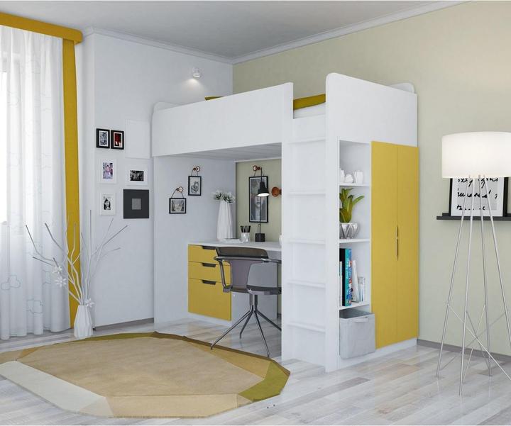 Image du produit Polini kids Lit mezzanine avec armoire Étagère (90 x 200 cm)