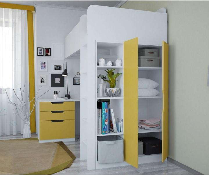 Image du produit Polini kids Lit mezzanine avec armoire Étagère (90 x 200 cm)