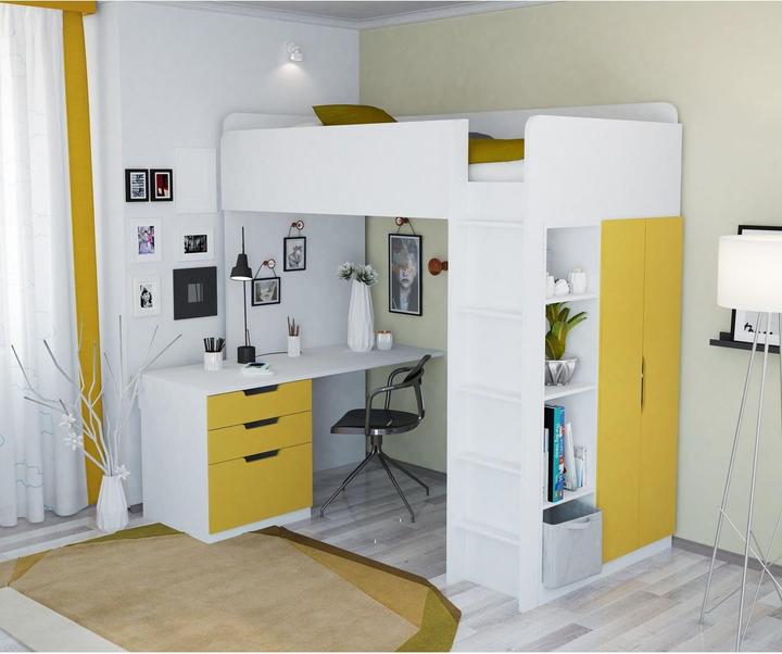 Image du produit Polini kids Lit mezzanine avec armoire Étagère (90 x 200 cm)