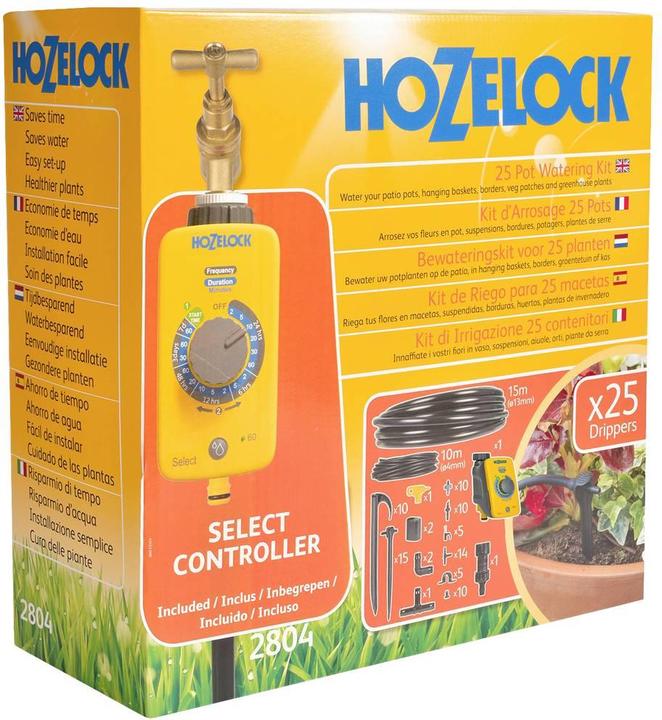 Image du produit Hozelock Kit d'arrosage goutte à goutte Raccord enfichable Longueur de tuyau : 15m 2804 1240 (Kit d'irrigation goutte à goutte)