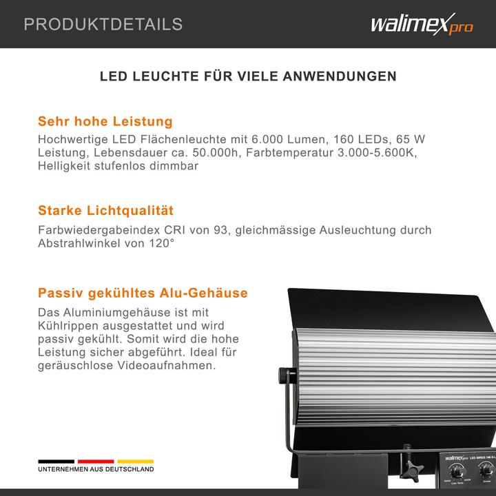 Image du produit Walimex pro par LED Sirius 160 Bi Color (éclairage de studio)