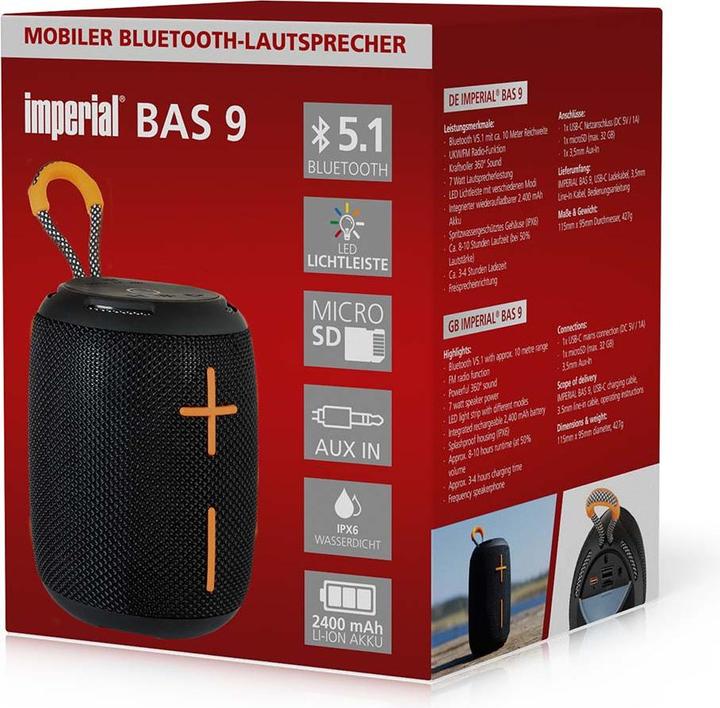 Actual product image Imperial BAS 9 Bluetooth speaker (0.17 h, Battery operated)